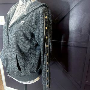 Victoria’s Secret PINK Zip Up Hoodie, metal button sleeves size small